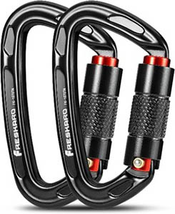 FresKaro UIAA Certified 25KN Auto Locking Climbing Carabiner